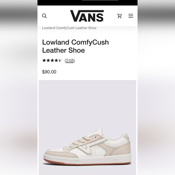 Nwob Vans ComfyCush Leather Shoes, sz 8 - Picture 3 of 3